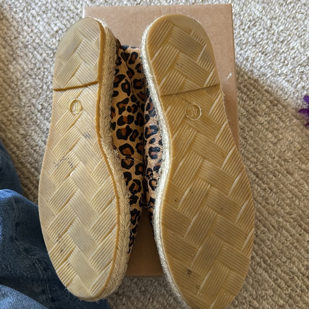 Anthropologie hair calf leopard print espadrilles size 9 - Picture 3 of 4